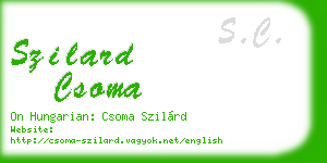 szilard csoma business card